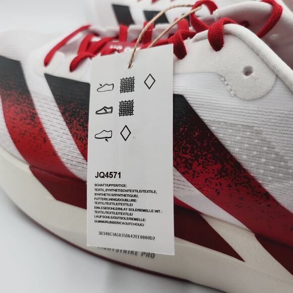 Mens Size 12 Adidas Running Shoes Adizero Evo SL NC State Low White Red JQ4571